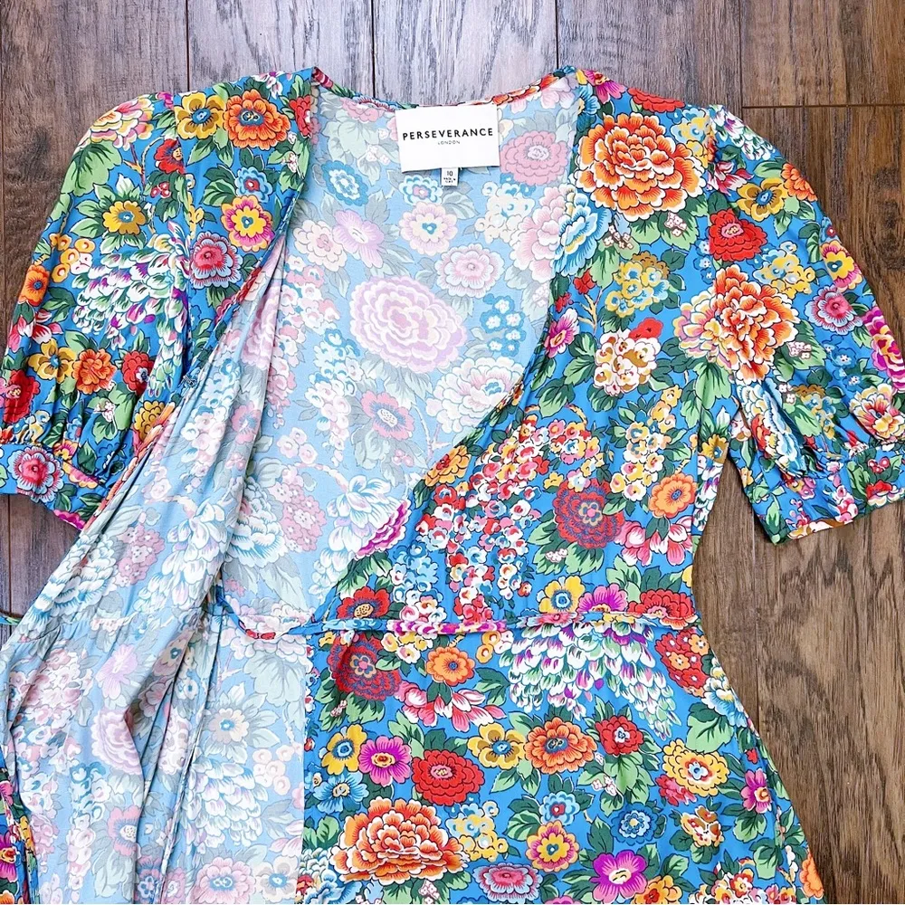 Perseverance London • Elysian Day Liberty Maxi Dress gown floral wrap Size 6 - Image 6