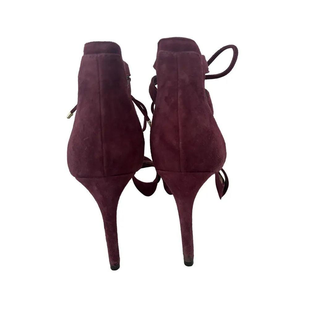 Gianni Bini burgandy Stiletto heels with ankle ties, size 7.5 M elegant, dressy - Image 3