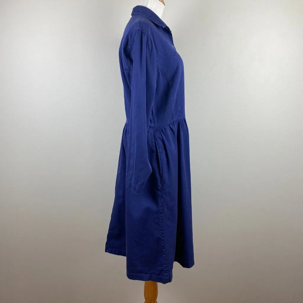 Gitano Dress Large Navy Blue Pearl Snap Denim Western Long Sleeve A - Image 4