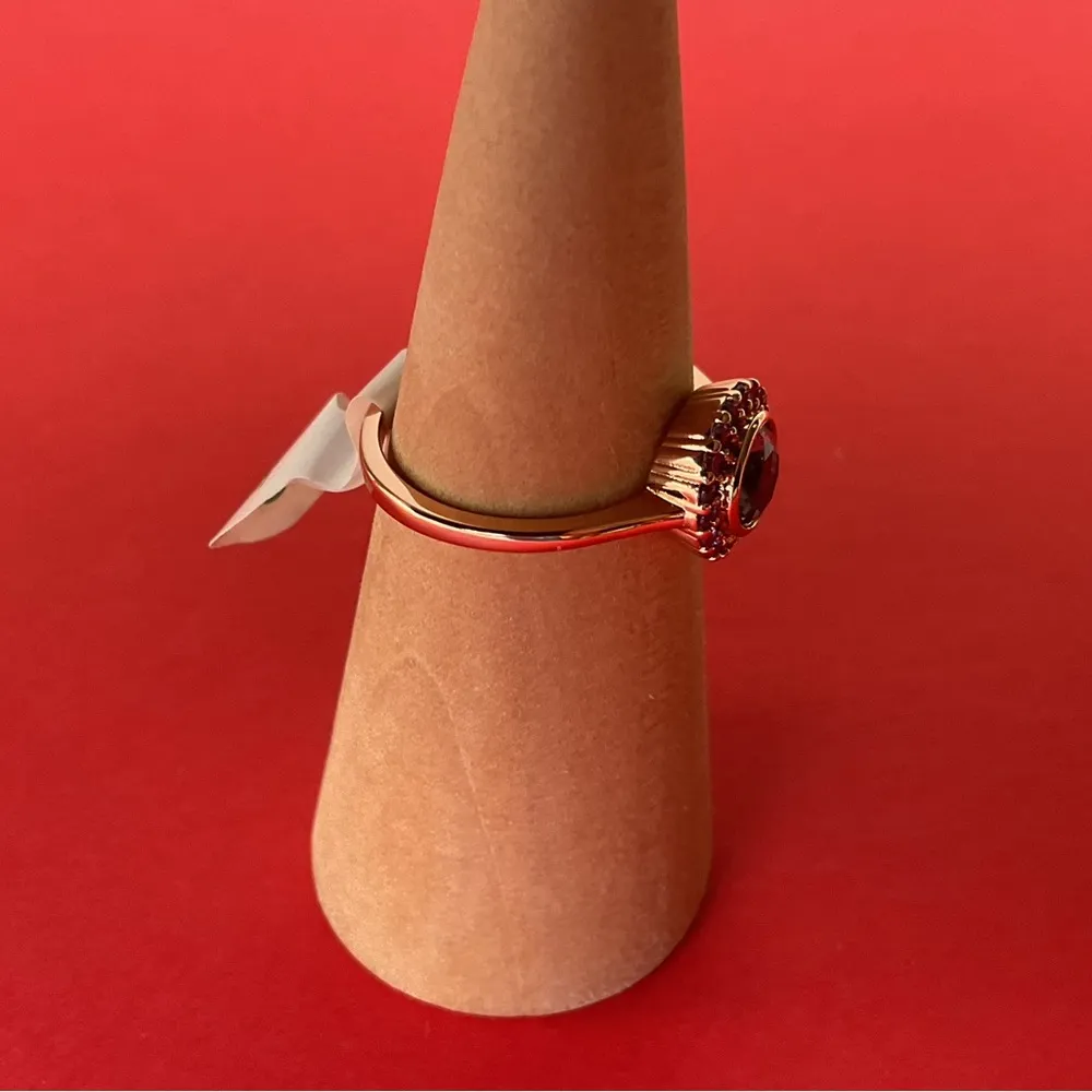 RBP2124 LC Light & Dark Amethyst on Rose Gold Plating Size 8 Ring NWT - Image 2