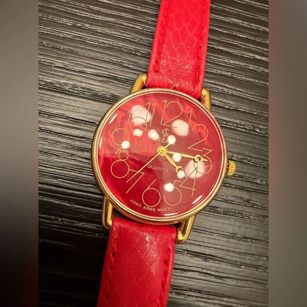 Jalga Red Gold Women’s Watch Wristwatch Costume Jewelry Hong Kong Movement - Image 4