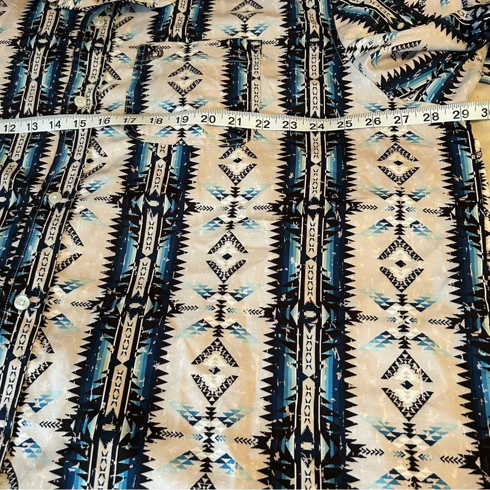Panhandle Performance Aztec Print Western Short Sleeve Button Shirt Men’s Sz XXL - Image 9