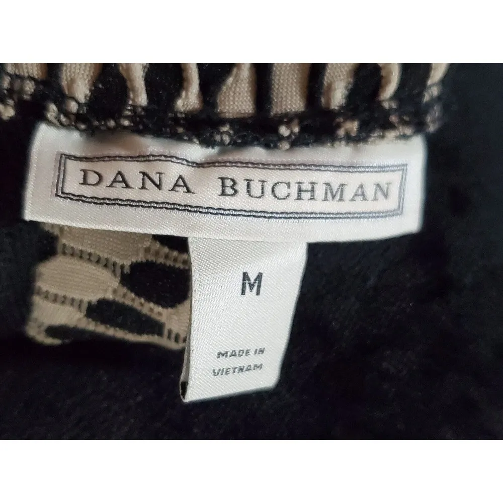 Dana Buchman Women's Black & White Polyester Zip Back Long Sleeve Top Blouse M - Image 7