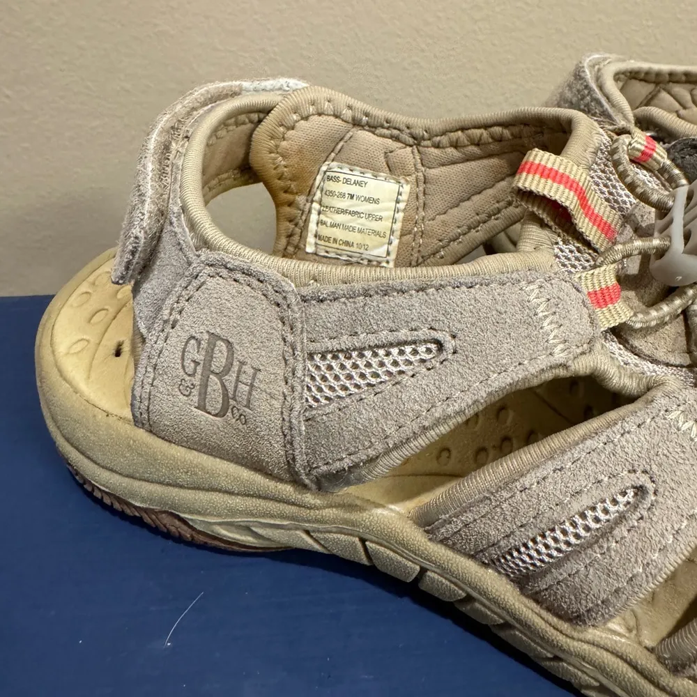 G.H. Bass Delaney Women’s Leather Beige Brown Sandal Sz 7 1104609 hiking fishing Tan - Image 2