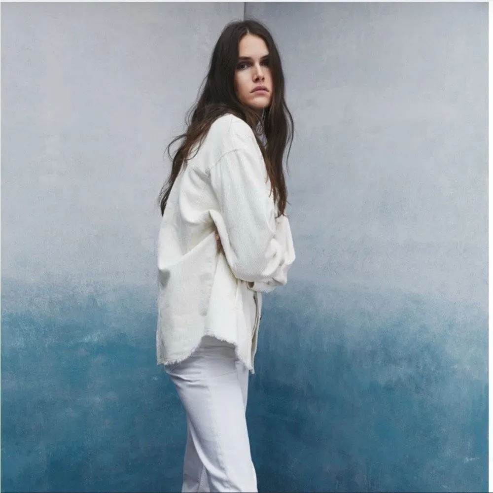 ✨Zara corduroy ivory Sz. Large shacket✨ - Image 4