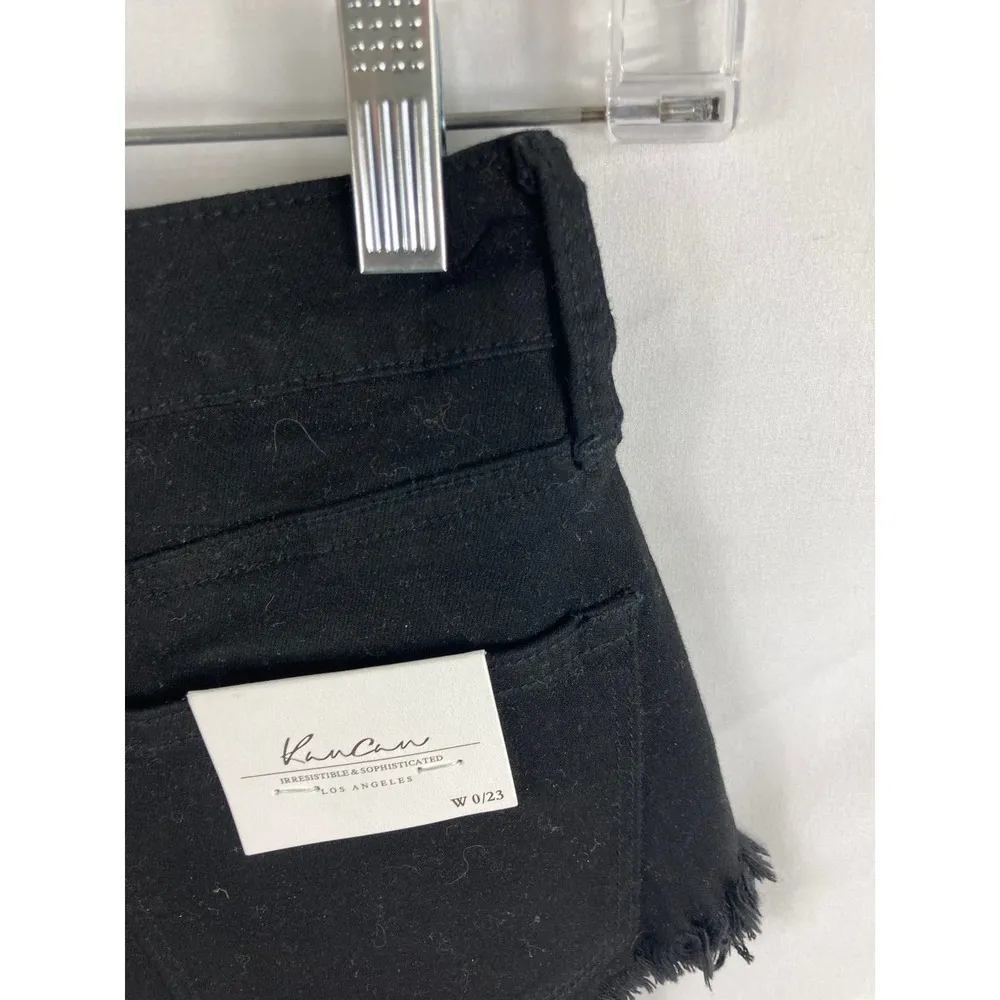 NWT KanCan Raw Hem Jean Shorts Black Size 23 / 0 - Image 4