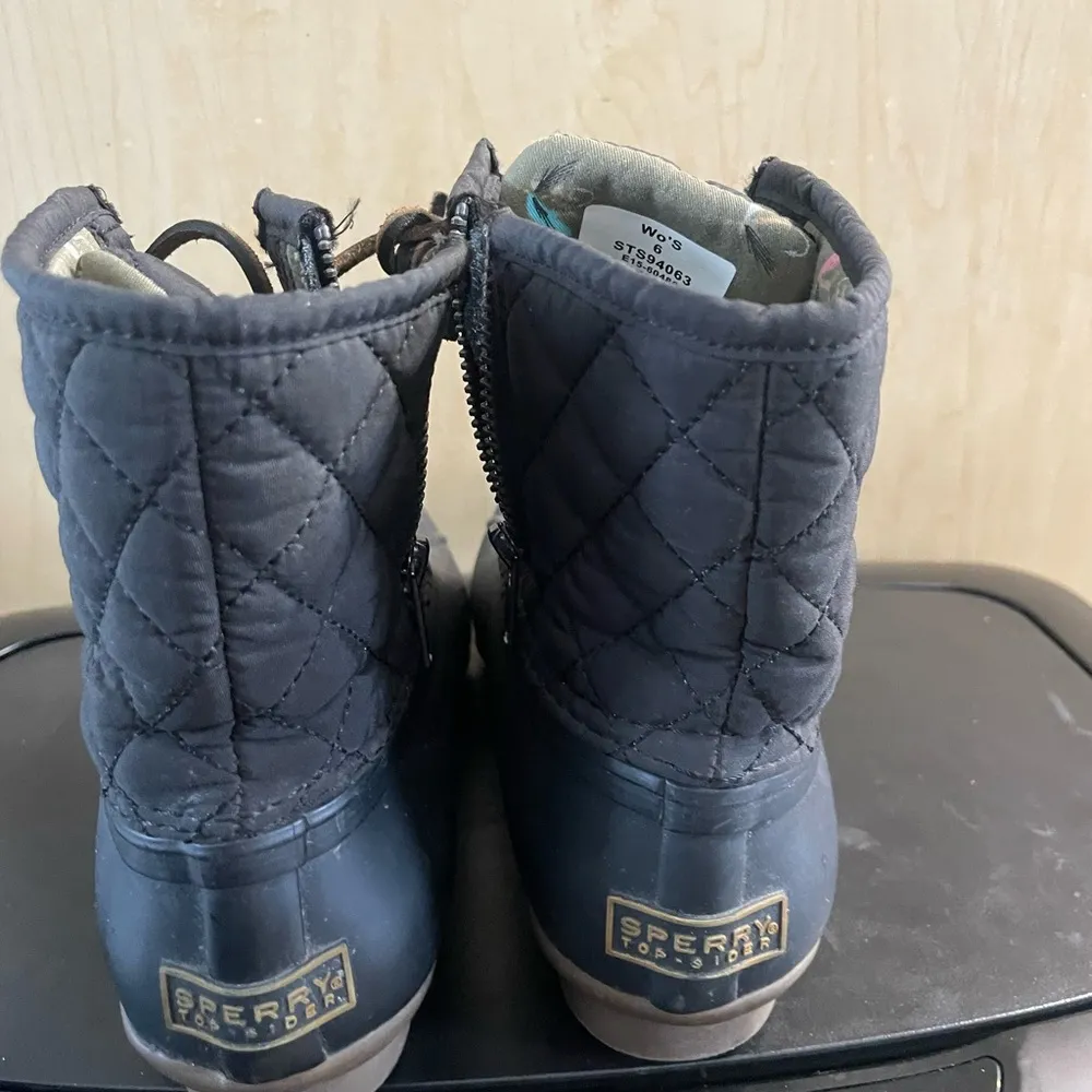 Women's Sperry Top Sider Saltwater Duck Boots Size 6 STS94063  blue Quilted - Image 4