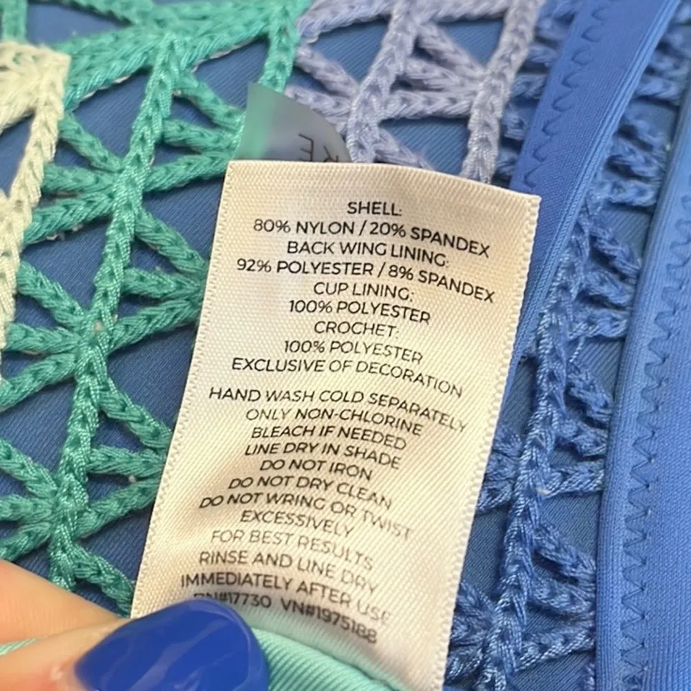 Shade & Shore Bikini Top Crochet Swimsuit Swim 36D L Large - Image 5