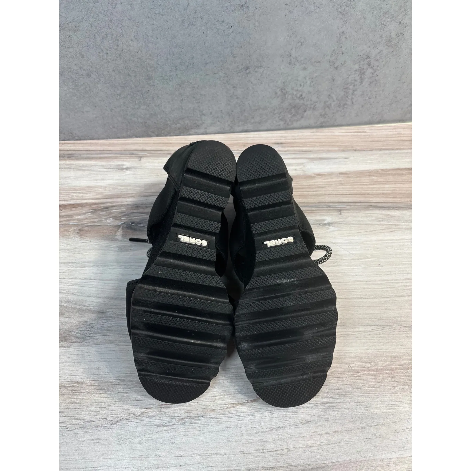 Sorel Joanie Size 8.5 Black Leather Wedge Lace Up Peep Toe Sandals‎ Wedge - Image 8