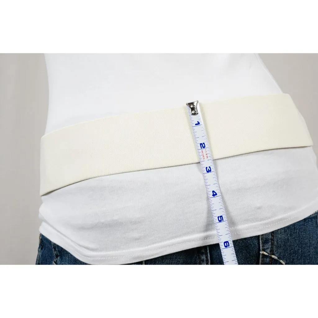 Old Navy Cream/Brown Floral Cut Out Stretch Waist Belt 32.5" - Image 5