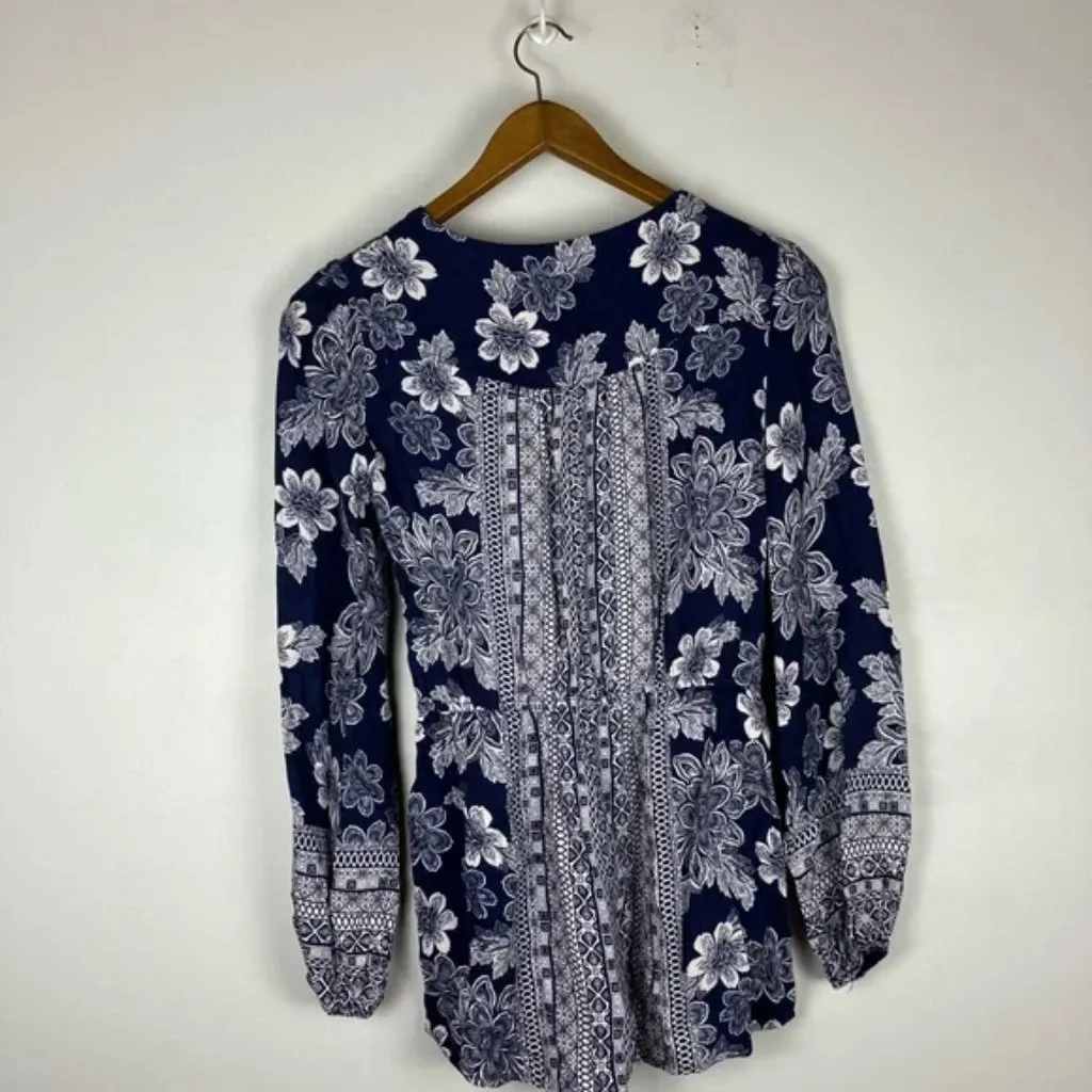 Lulu's Flower Power Play Navy Blue Print Romper - Image 7