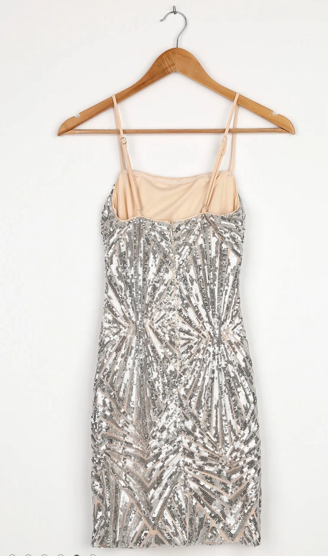 Lulus Lost In Your Eyes Silver Sequin Bodycon Mini Dress - Image 4