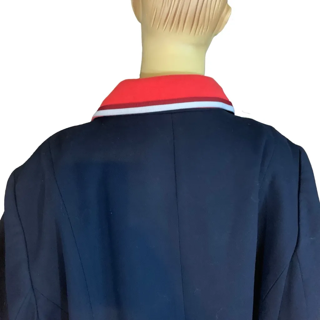 TALBOTS BLUE, RED & WHITE COTTON TRENCH JACKET (22W) - Image 9