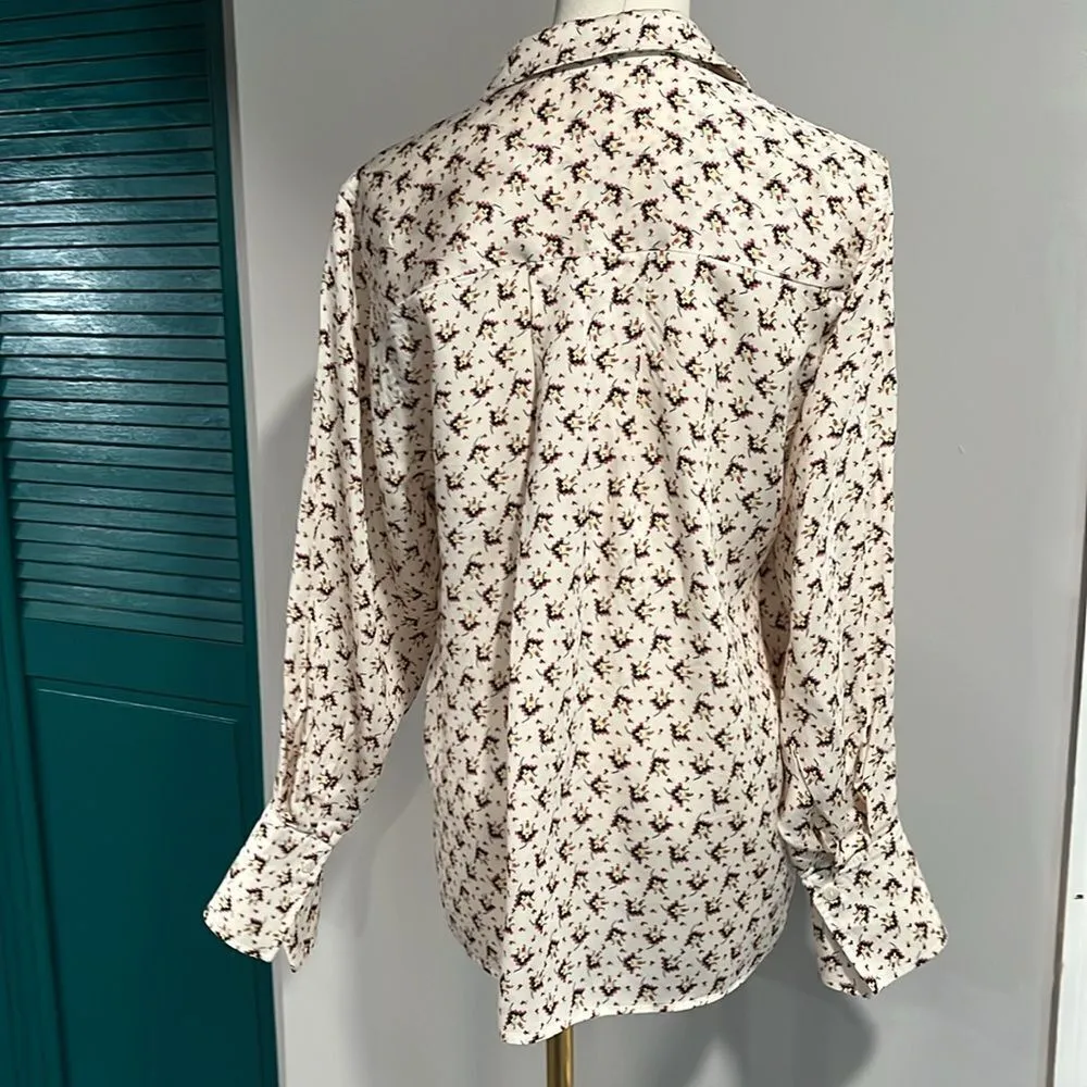 Reiss NWOT Pia Printed Geometric half button up - 2 ($228) - Image 13