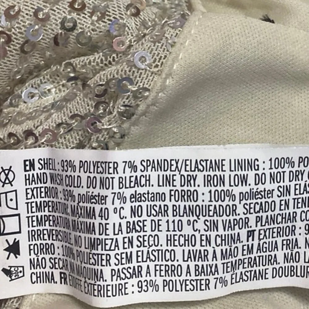 Forever 21 Silver Sequin Sleeveless Cowl Neck Cami Camisole Crop Tank Top Sz 1X - Image 4