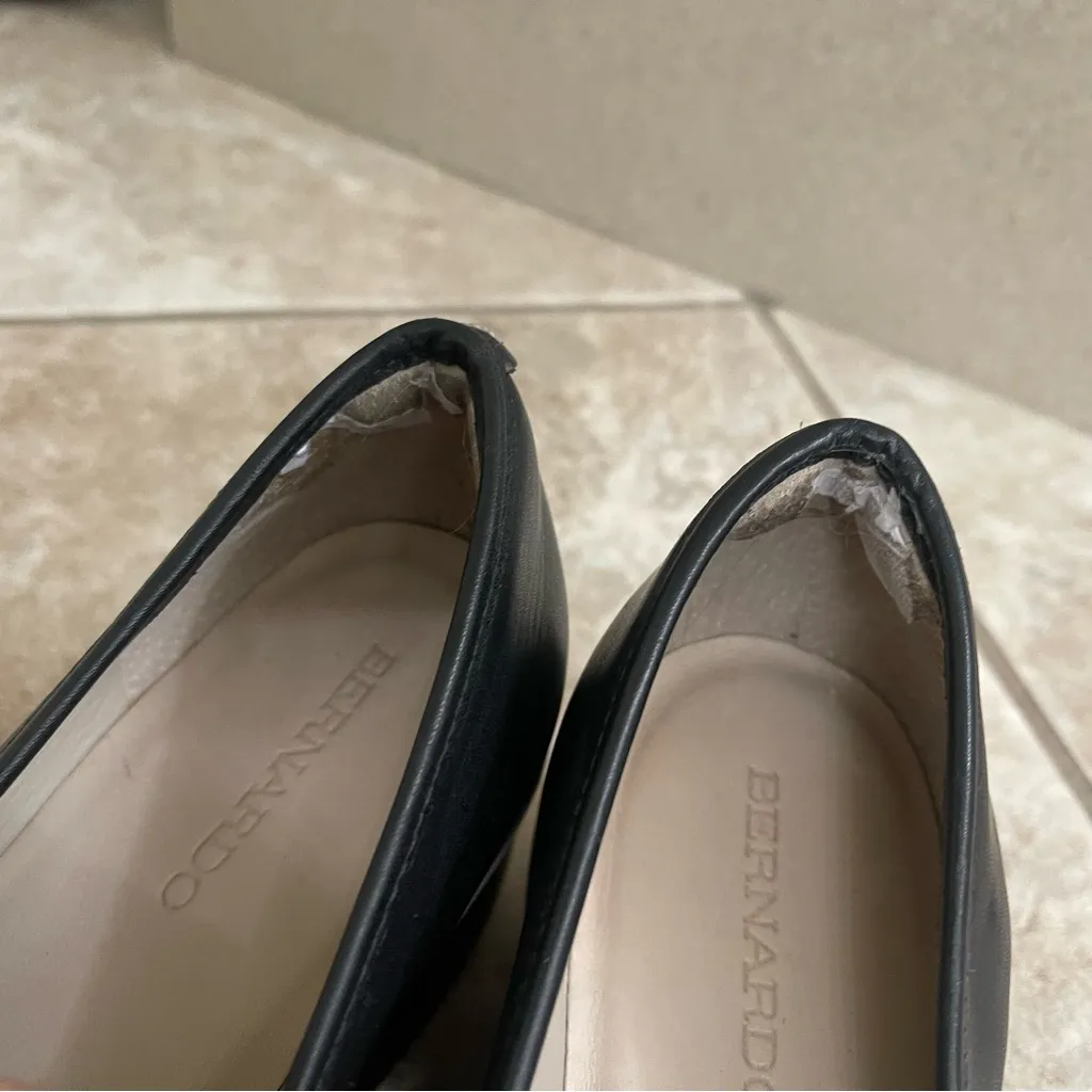 Bernardo‎ black leather loafers 90s style womens size 11 m Chunky Y2K Read!! - Image 10