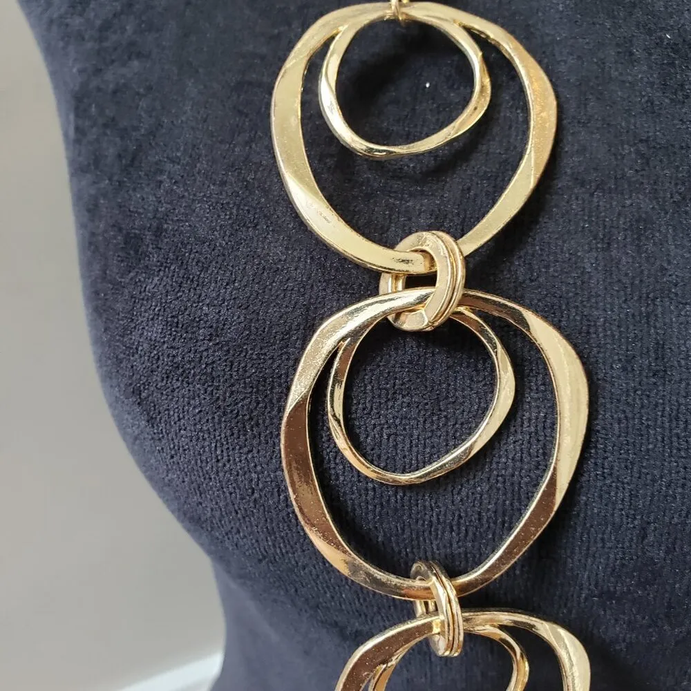 Womens Fashion Gold Tone Daisy Fuentes Link Chain Necklace with Lobster Clasp - Image 5