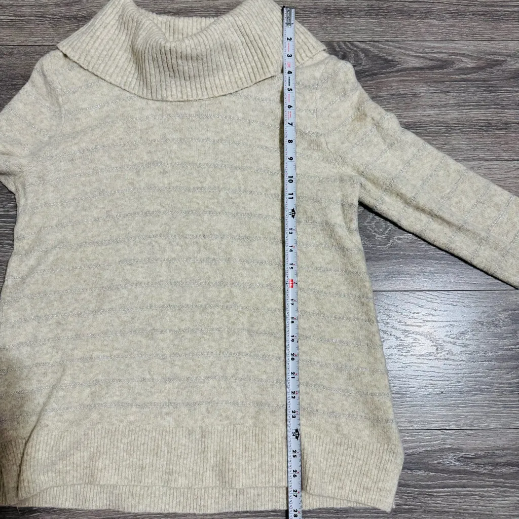 Style & Co. Women Off White / Silver Cowl Neck Long Stretchy Sweater Size L - Image 11