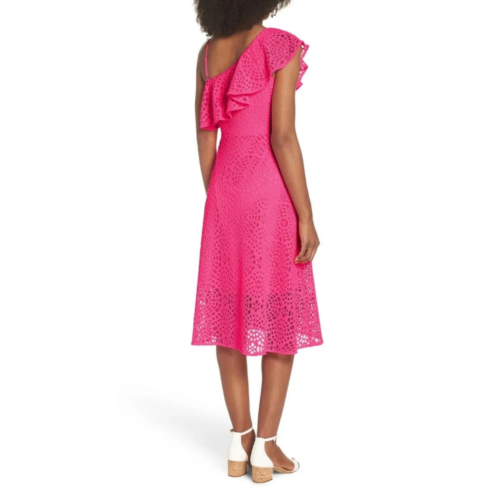 Lilly Pulitzer Callisto Dress‎ Bright Pink Cosmo Sea Urchin Terry Lace Size 10 - Image 5