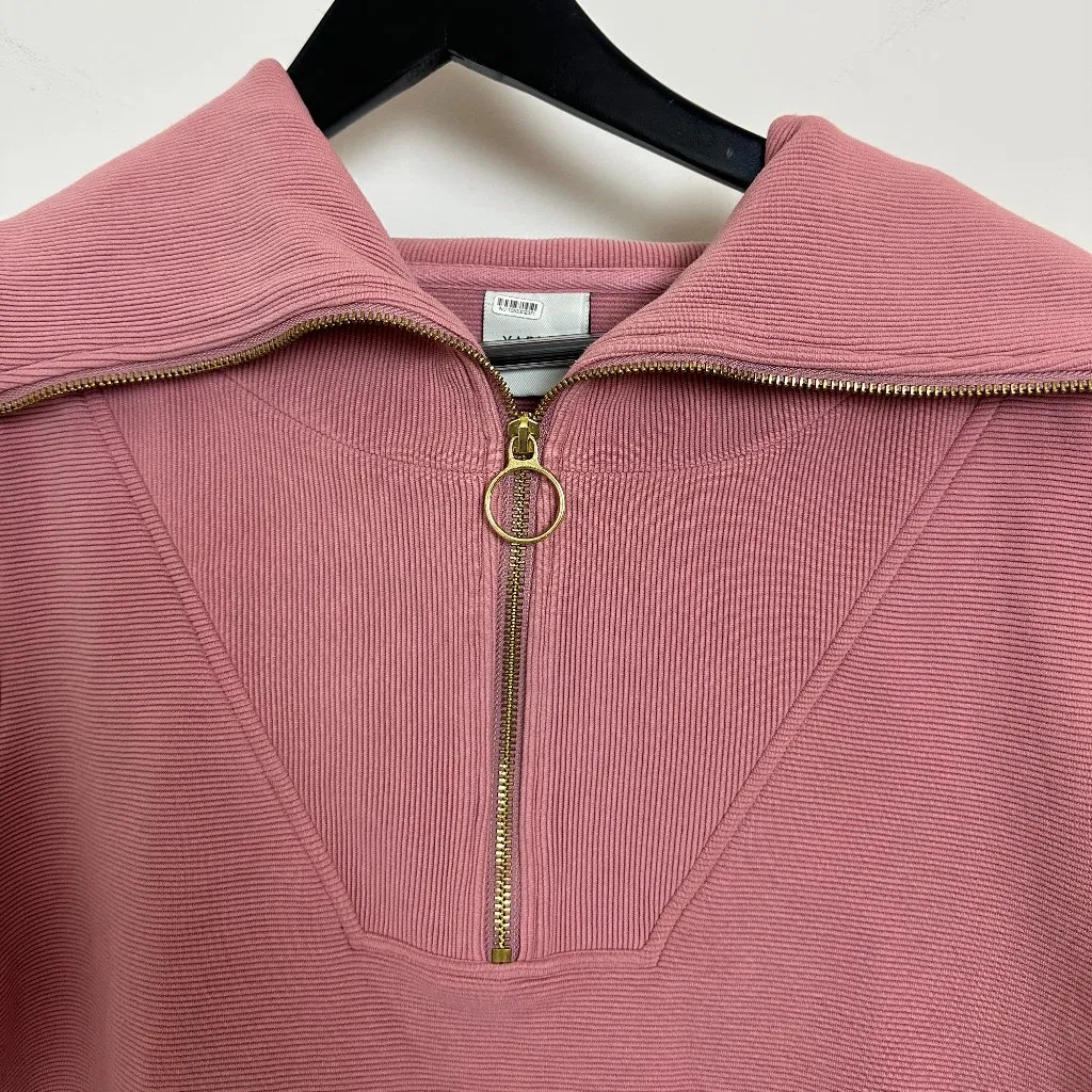 VARLEY Vine Ottoman Half Zip Pullover in Nostalgia Rose Size Small - Image 7