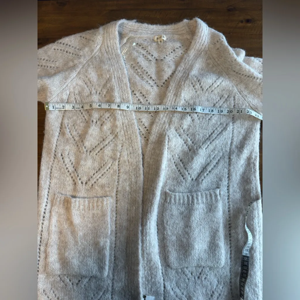 Pol Cozy Soft Long Open Front Duster Cardigan Cream nwot - Image 4