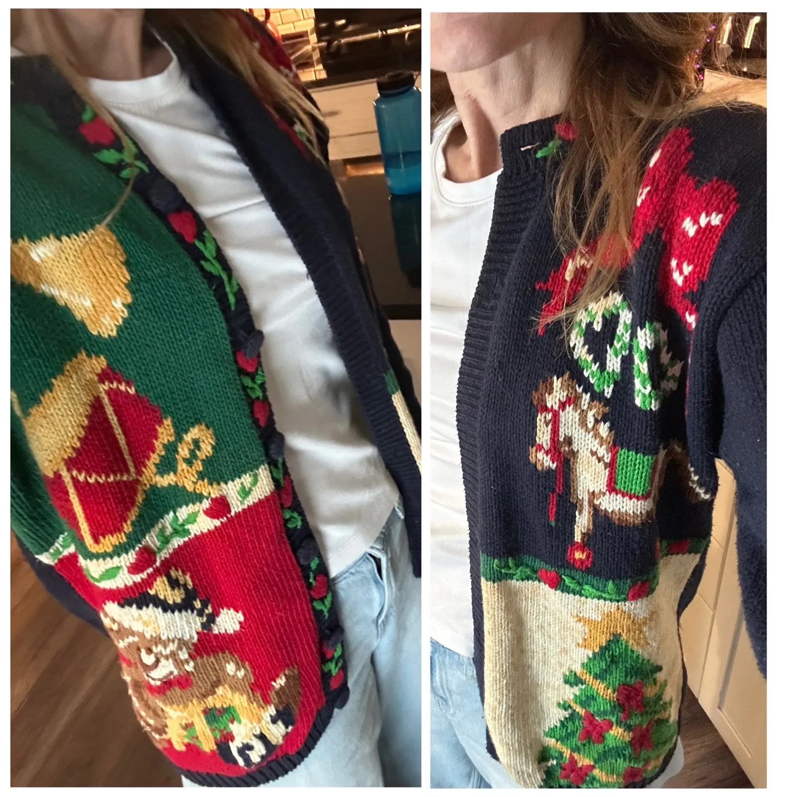 Alexandra Bartlett Christmas cardigan sweater small‎ Ugly Black - Image 7