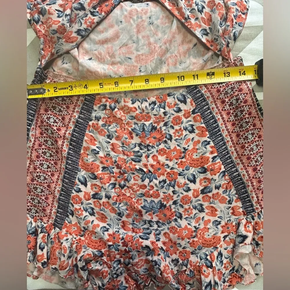 Free People Floral Print Jumpsuit - Orange and Blue - Image 7