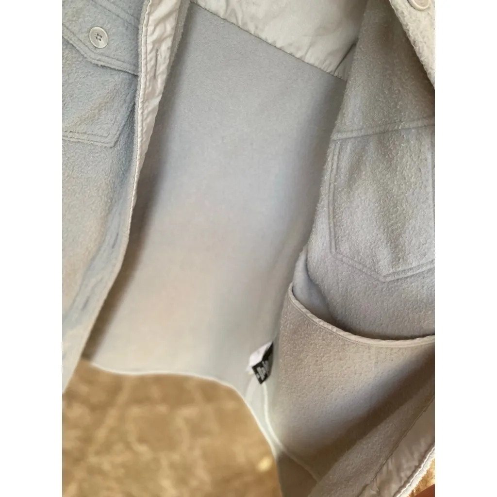 Hilary Radley Fleece Shacket Luxe Light Gray Elevated City Chic Parisian Scandi - Image 5