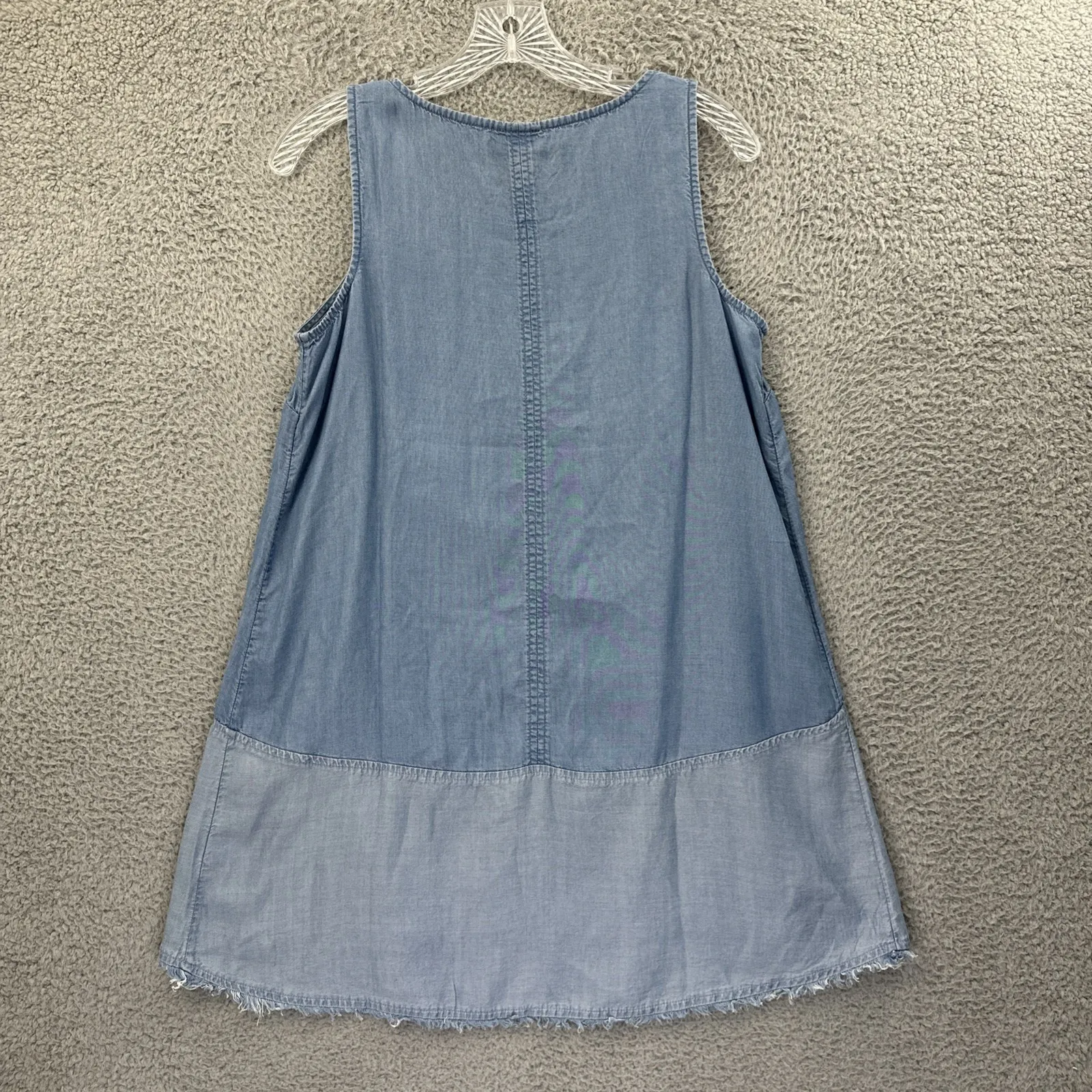J. Jill Denim Jean Chambray Tunic Top Sleeveless Boho Tencel Lyocell Women Small Blue - Image 2