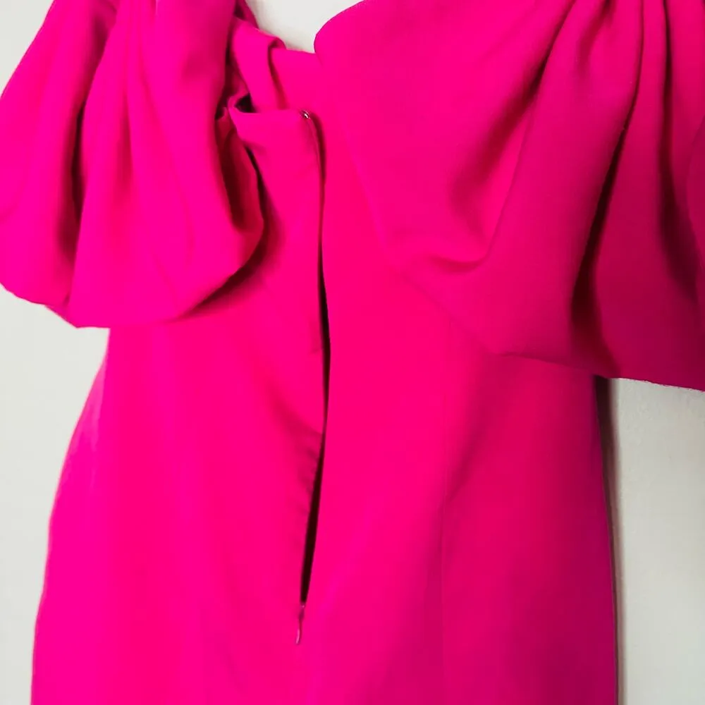TOCCIN x RTR Women's Bright Pink Off the Shoulder Bow Sleeve Mini Dress Size 4 - Image 11