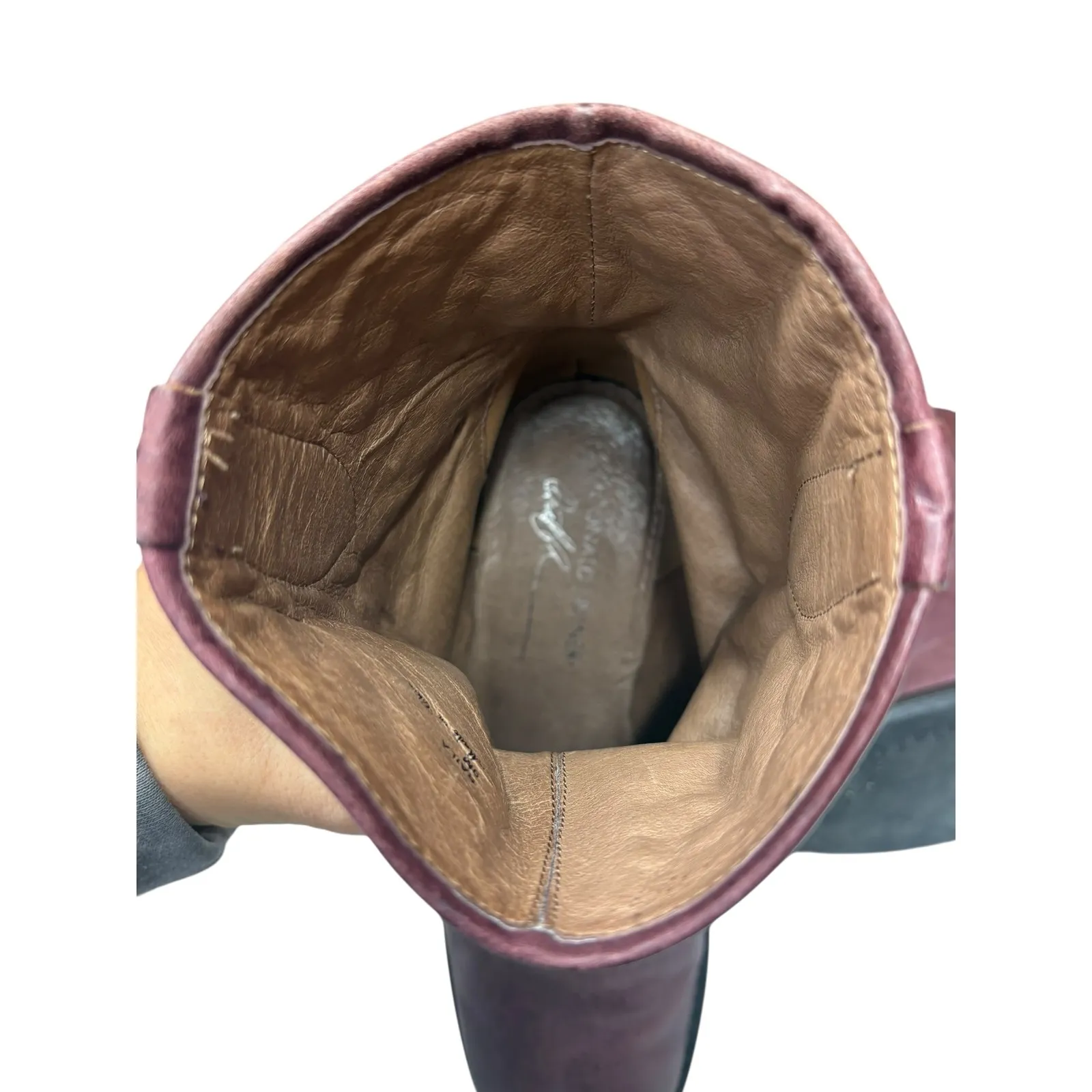 Donald J Pliner Womens Baila Burgundy Leather Star Studded Edgy Ankle Boots 9M Purple Size 9 - Image 11