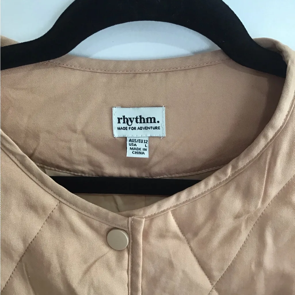 Rhythm Light Brown Quilted Utility Jacket Tan Size L - Image 2