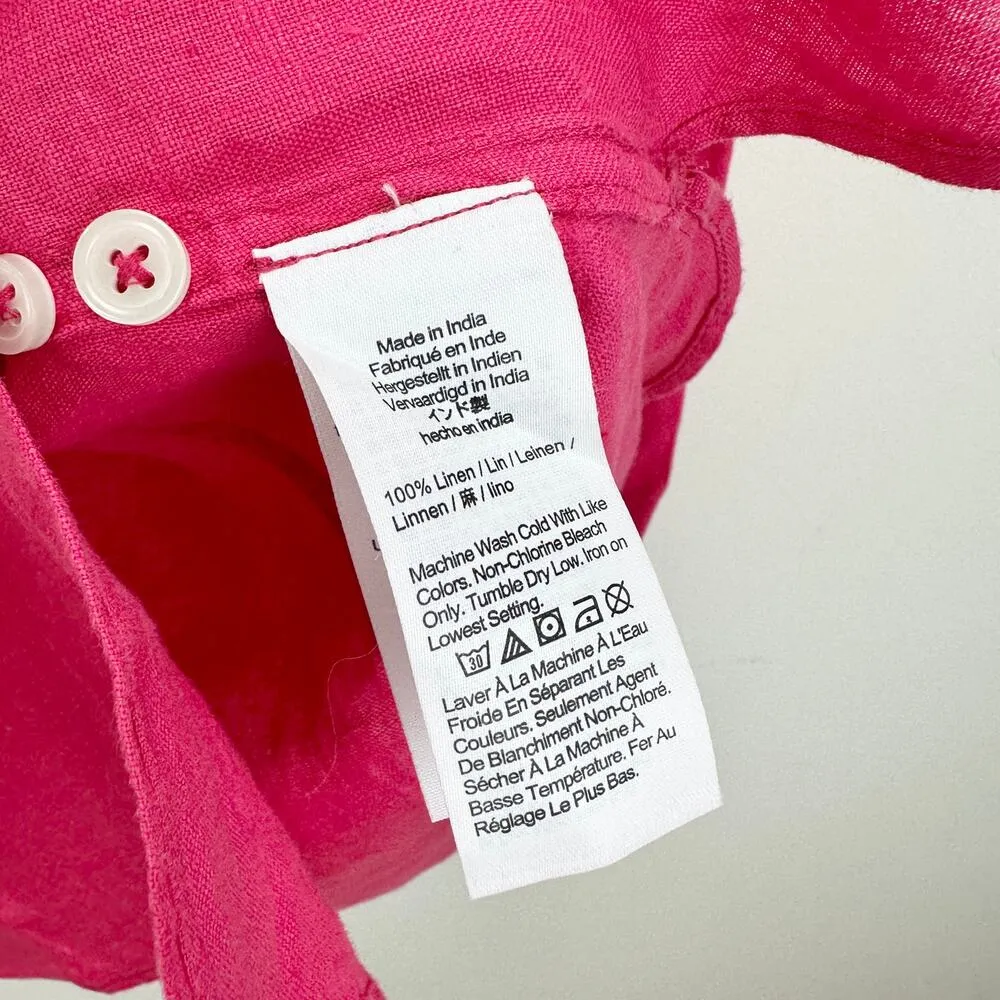 J.Crew Tall Wren Slim Shirt Baird McNutt Irish Linen Snapdragon Pink US 2 NWT - Image 6