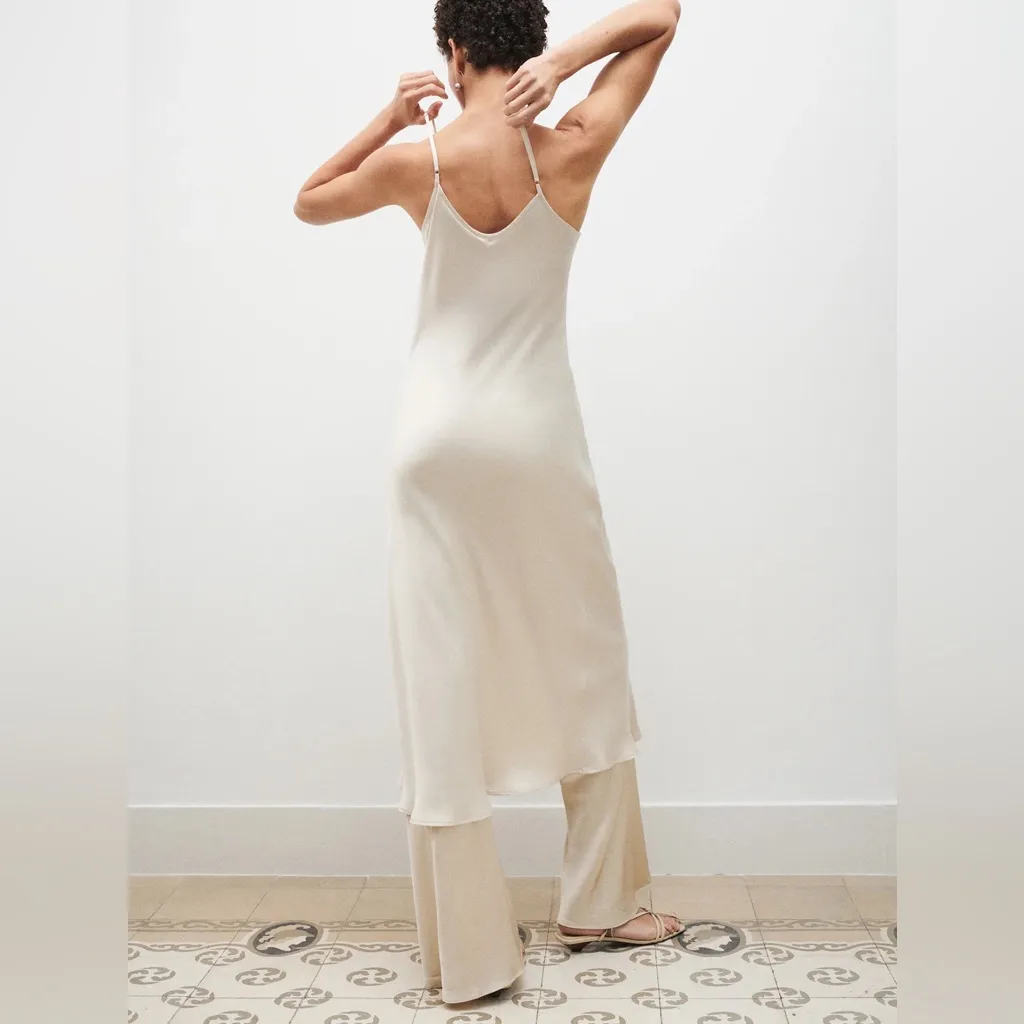 SILK LAUNDRY 90s Slip Dress, Hazelnut, Large - Image 2