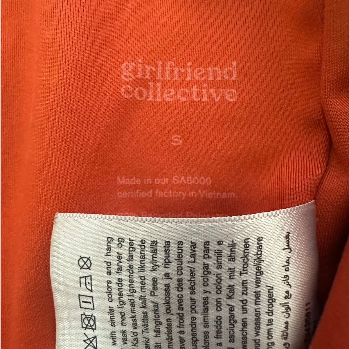 Girlfriend Collective Topanga Bra Orange Size Small - Image 4