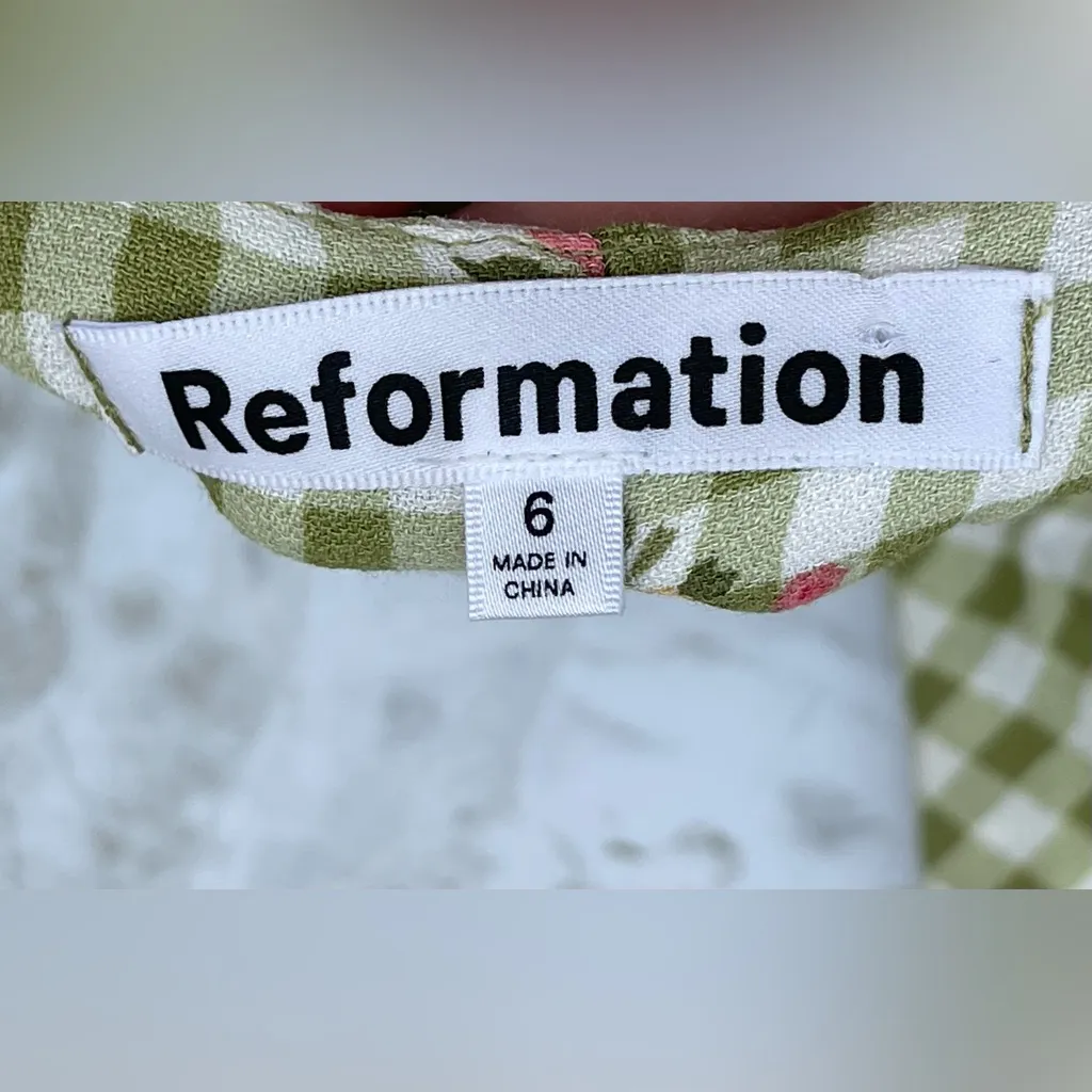 Reformation Crimini Dress in Patio green floral print size 6 - Image 10