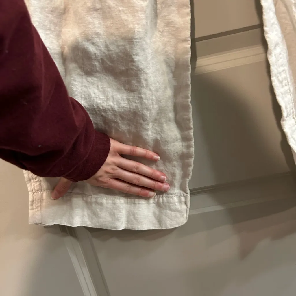 Everlane Light Cream Linen Trousers - Image 2