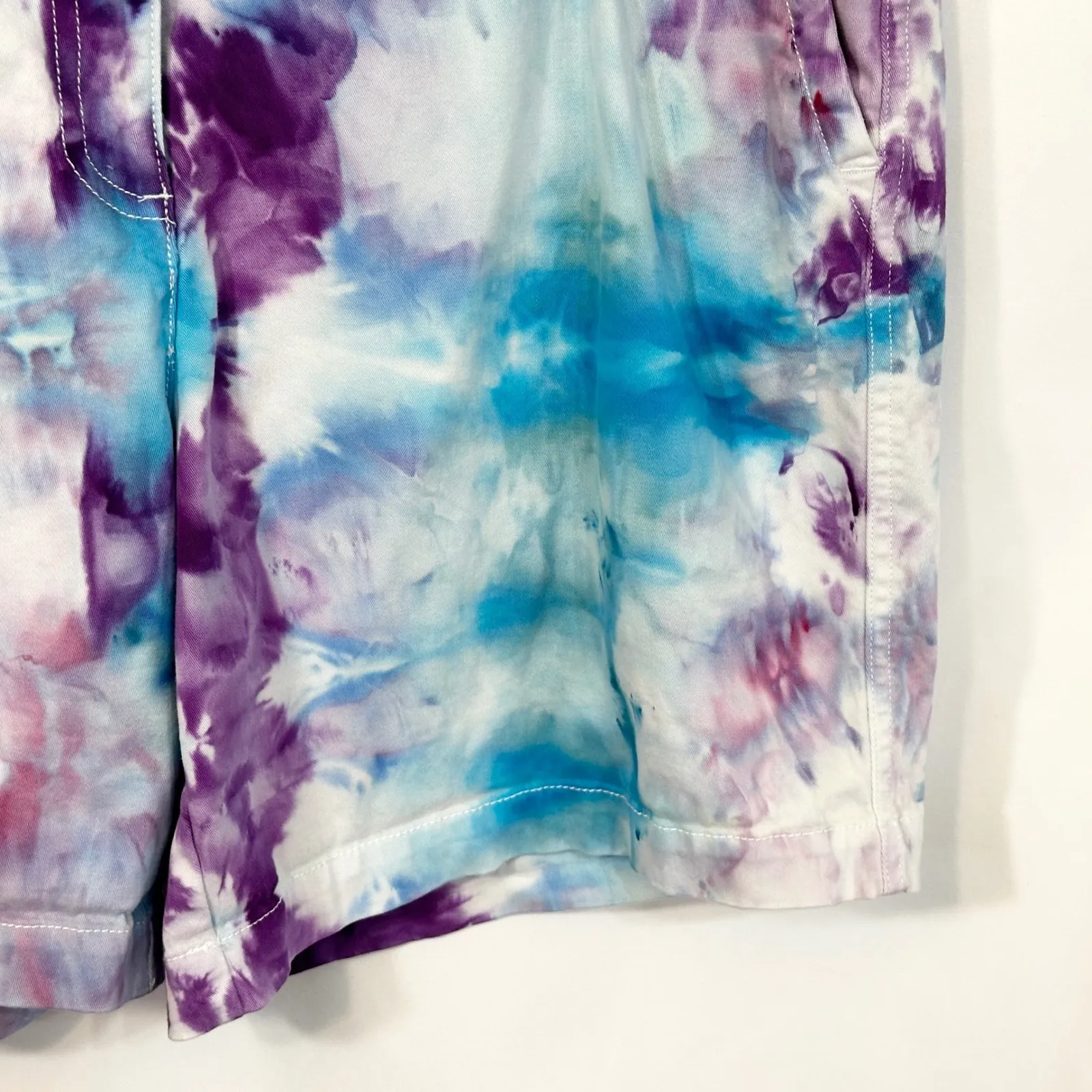 Crown & Ivy Size 12 Shorts Handmade Tie Dye‎ Caroline Blue Purple 7 Inch 1149 - Image 6