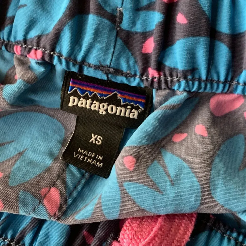 Patagonia Womens Shorts Size XS Barely Baggies 2.5" Blue Floral Pull On Elastic - Image 4