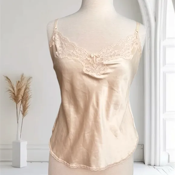 Maidenform Vintage  Cami Camisole Lace Satin M Medium L Large - Image 2