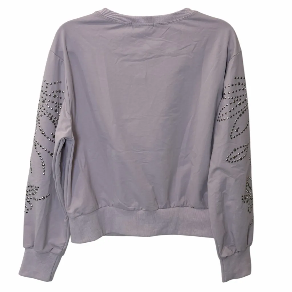 NEW Mulaya Collection Lavender Studded Sweater Size L Edgy Soft Grunge Pastel Purple Size L - Image 2