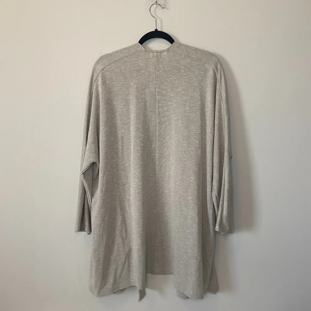 Donni Anthropologie Gray Stripe Cardigan One Size - Image 4