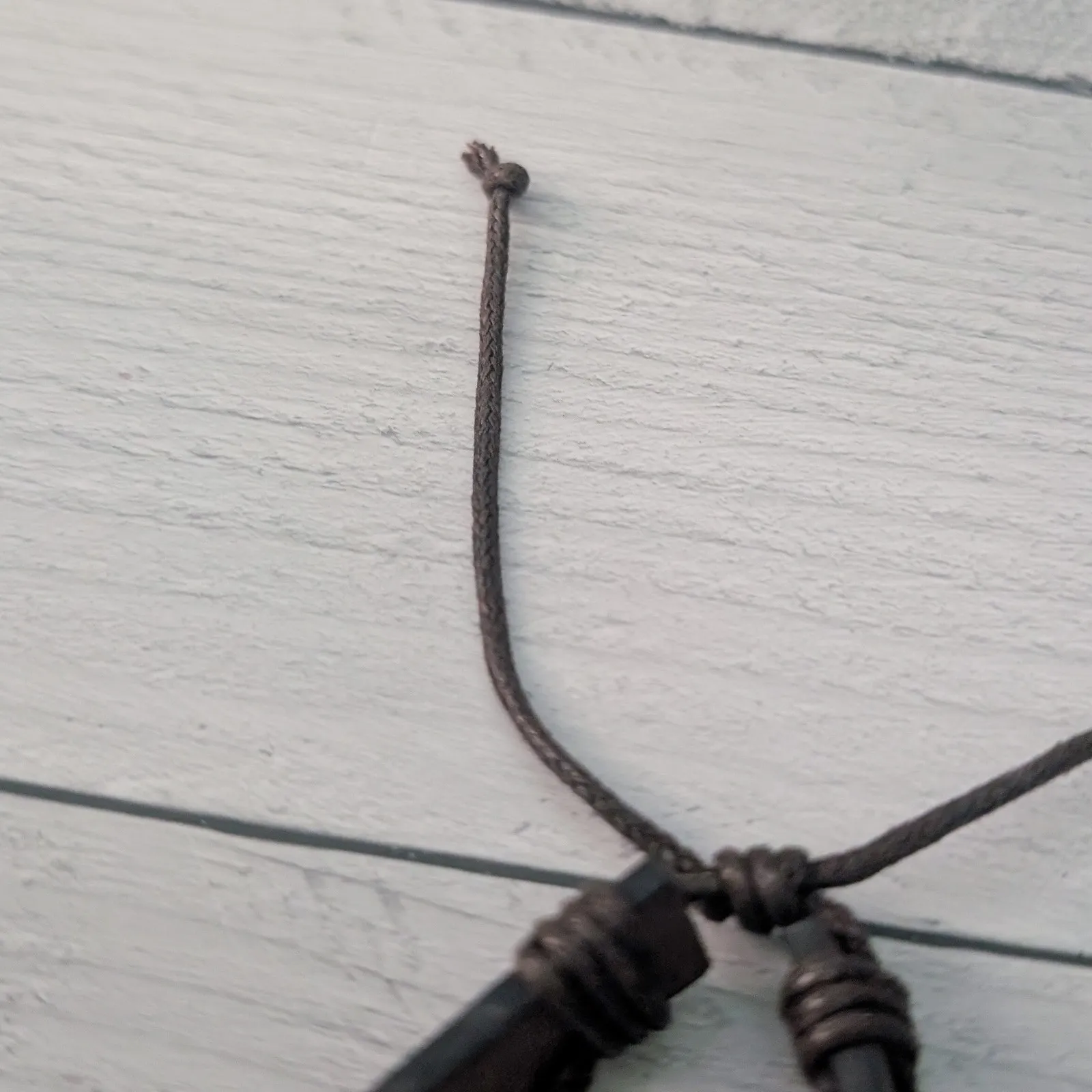 Brown Adjustable Bracelet with Embossed Cross - Image 6