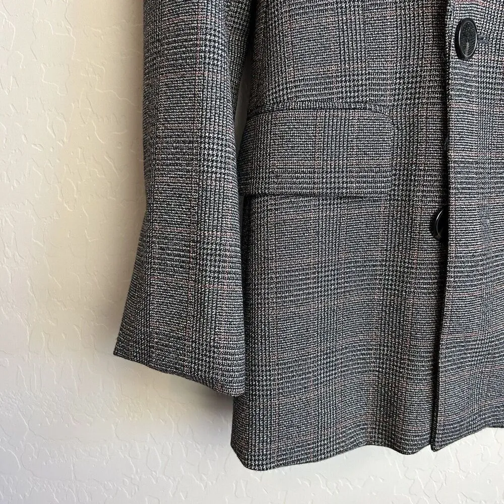 Zara Woman Plaid Blazer Jacket Double Breasted Size Small Relaxed Fit Women's - Image 3