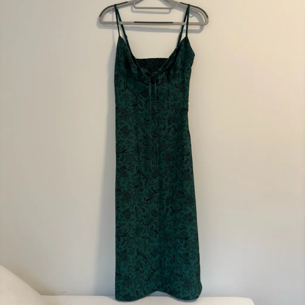 Green Midi Paisley Dress Size XS - Image 2