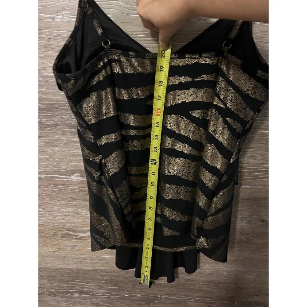 Not for sale MAGICSUIT Sz 12 SHINE ON RITA RUFFLE TANKINI SWIMSUIT TOP BLAC Black - Image 2