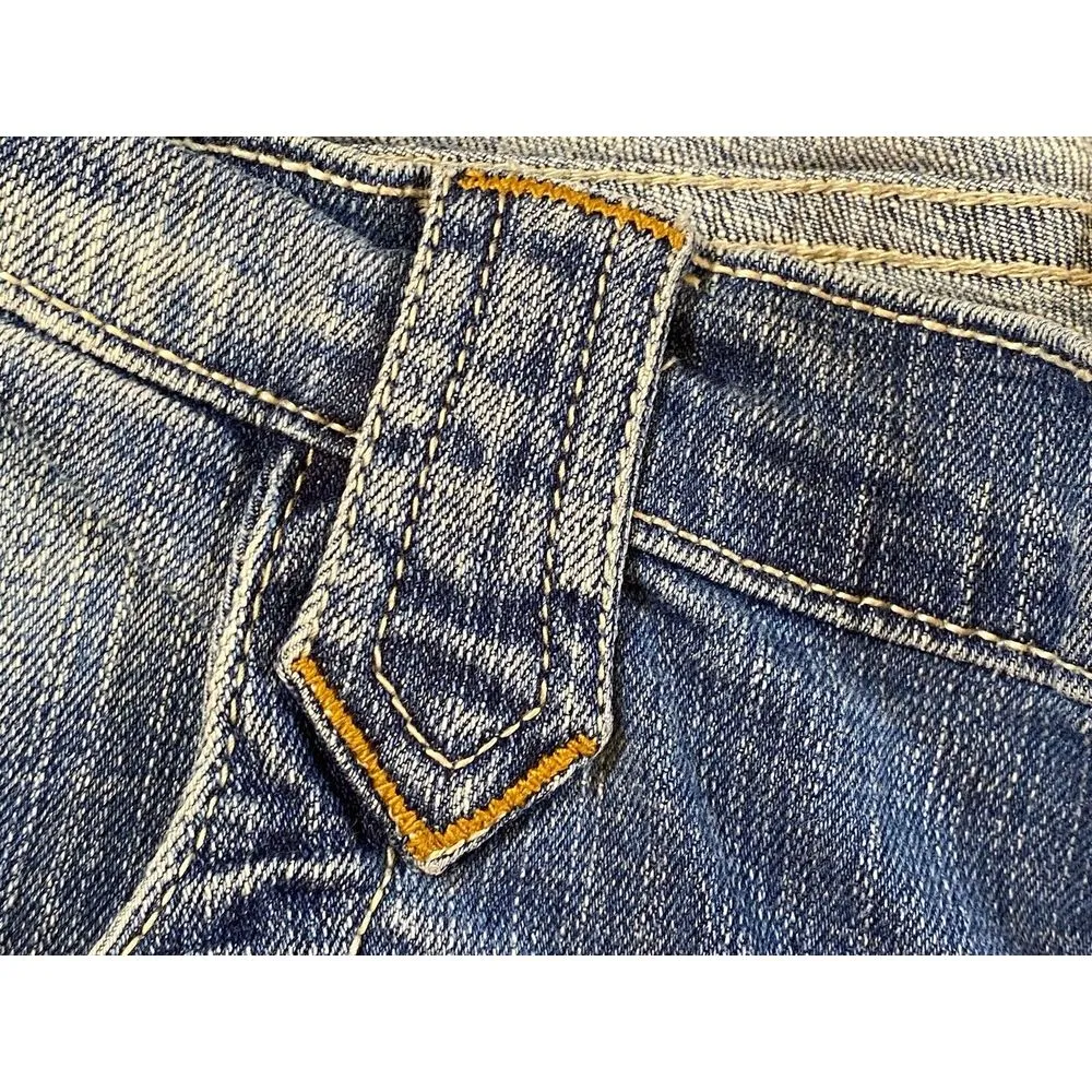 Southpole Jeans WOMEN 13 Y2K Cropped Distressed Camo Patches Blue Cuffed‎ Junior Size undefined - Image 7