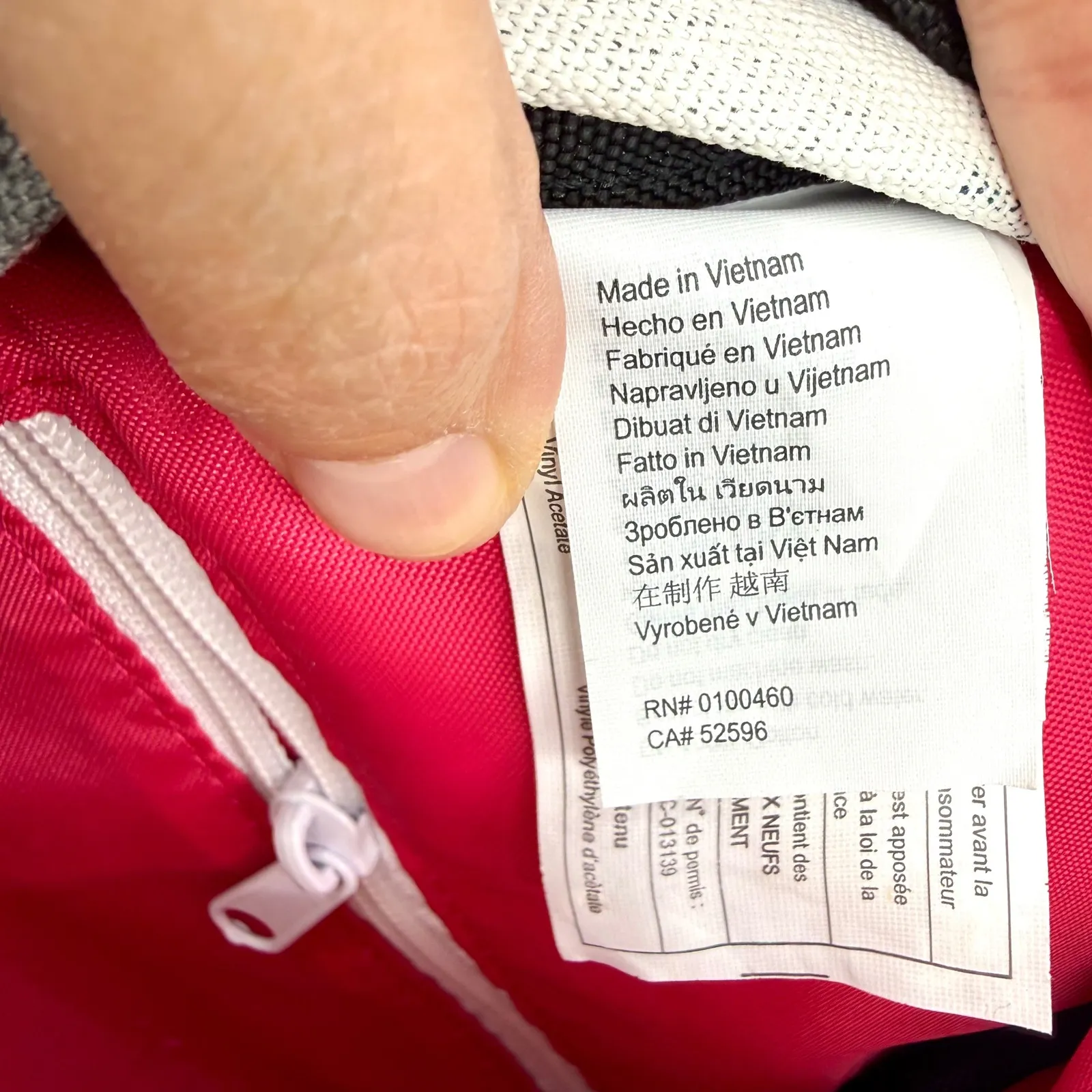 KAVU Rope Sling Bag Polka Dot Gray Pink Teal Shoulder Backpack Purse 0100460 - Image 9