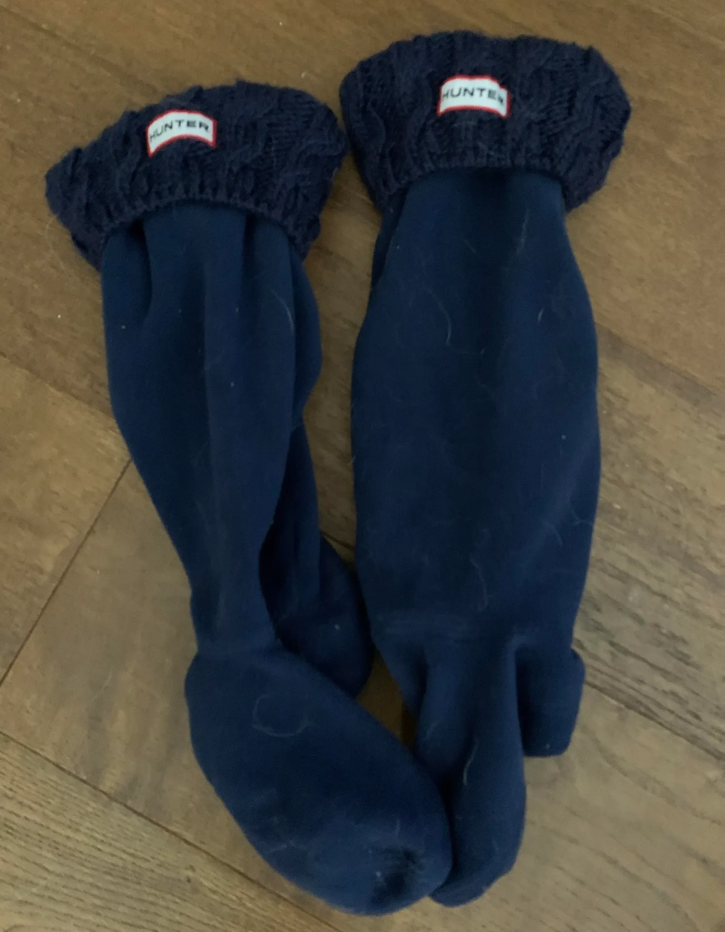 Hunter Fleece Navy Welly Socks - Image 3