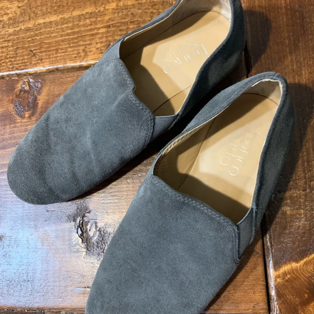 Franco Sarto Gray Suede Slip on Loafers - Image 4